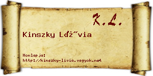 Kinszky Lívia névjegykártya