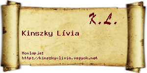Kinszky Lívia névjegykártya