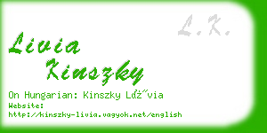 livia kinszky business card